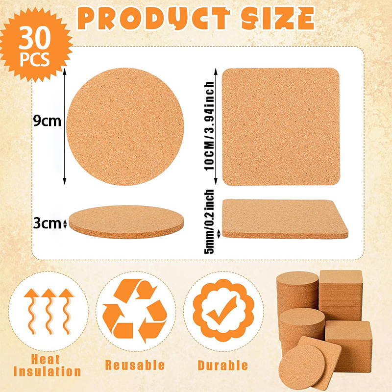 5/10/20/30PCS Round Wood Mats  - đánh giá và giá Xbloom Coffee Tea