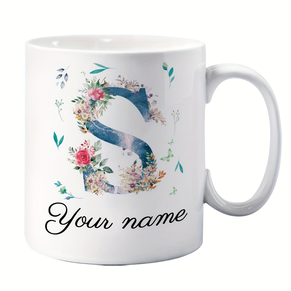 Custom Name/Text Floral Initia - đánh giá và giá Coffee Tea Name