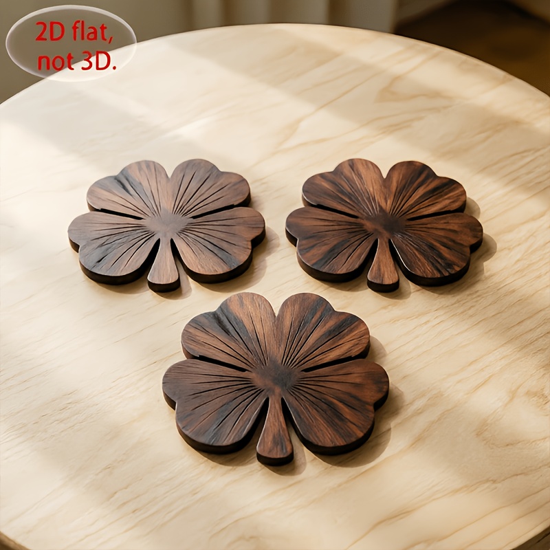 4Pcs 2D Flat Clover Wooden Coa - đánh giá và giá Xbloom Coffee Tea
