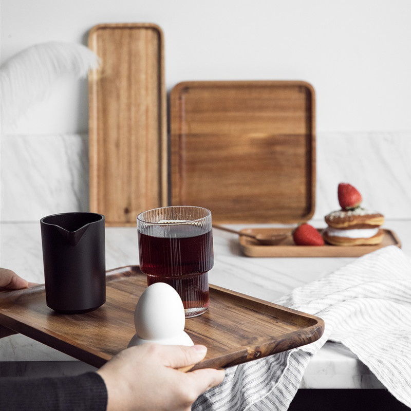 Acacia Wood Coffee Tray Decora - đánh giá và giá Coffee Tea And Sugar Set