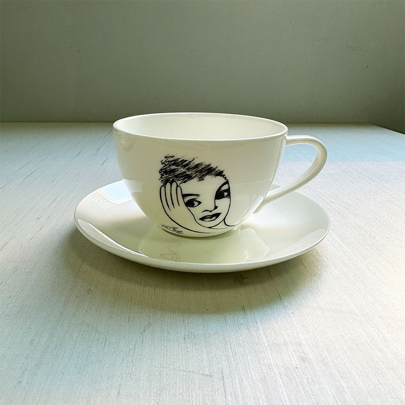 Ceramic Cup Hand Drawn Charact - đánh giá và giá Coffee Tea Images