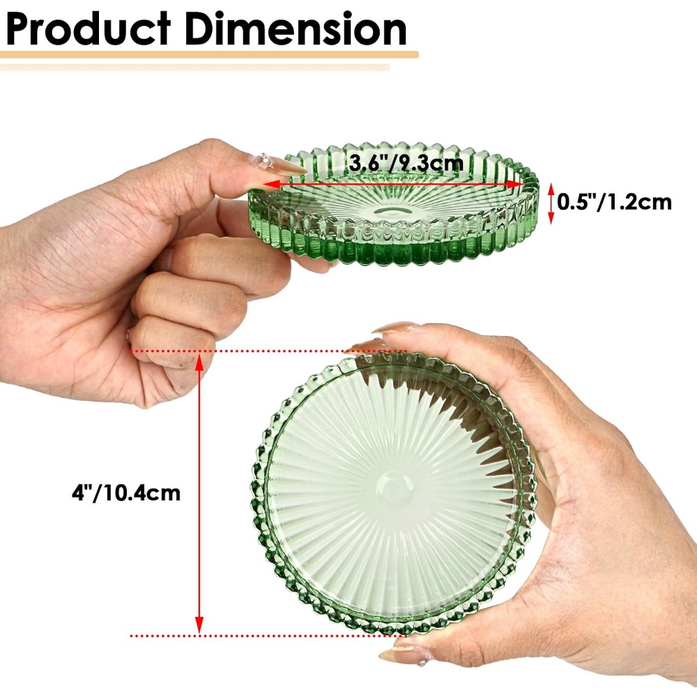 Modern Clear Glass Coaster Set - đánh giá và giá Coffee Tea Images